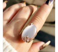 14k Gold Rainbow Moonstone Lizard Ring Designer Ring Reptile Animal Moonstone Women's Retro Ring Creative Hetian Jade Lizard Moonstone Ring Crescent Punk Ring Q