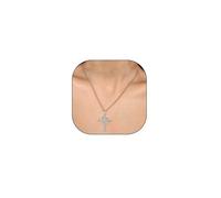 14K Gold Rhinestone Cross Pendant Necklace for Women,Shining Statement Christianity Rotated Crown Necklace,Dainty Christmas Festival Jewelry Gifts, L, Metal, No Gemstone