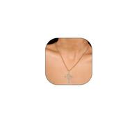 14K Gold Rhinestone Cross Pendant Necklace for Women,Shining Statement Christianity Rotated Crown Necklace,Dainty Christmas Festival Jewelry Gifts, L, Metal, No Gemstone