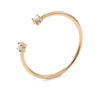 14K Gold Ring for Women, Metal Wedding Band Opal Open Yellow Gold Jewelry for Mother Size M 1/2