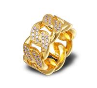 14K Gold Round Cut Cuban Moissanite Ring, Hip-Hop Ring, Timeless Accessory for the Gentleman