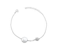 14K Gold Single Natural Pearl Bracelet, Elegant Design Freshwater Pearl Bracelet, Gift for Her
