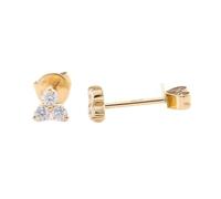 14K Gold Stud Earrings, Gold Earings 3 Gemstone Moissanite Fashion Trendy Jewelry for Wife Fiancée