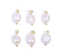 14K Gold White Baroque Pearl Freshwater Pearls Pendant Jewellery Making DIY