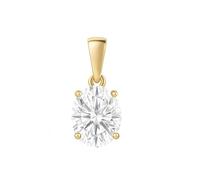 14K Solid White or Yellow Gold Lab Grown Moissanite Solitaire Pendant Necklace Round Cushion Oval Cut Fine Jewelry Luxury Gift, 0.75 CTW - Pendant Only, Yellow Gold, Moissanite