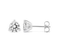 14K White Gold Lab Cultured Diamond Earrings for Women 1.50 to 2.00 Carat IGI Certified (I-J, VS1-VS2, cttw) I Push 3 Prong Martini Earrings, 2.00 Carats, Lab Cultured Diamond, 14K White Gold, lab