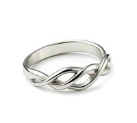 14K White Gold Ring Band, Wedding Bands Vintage Infinity Au585 White Gold Ring Size S 1/2