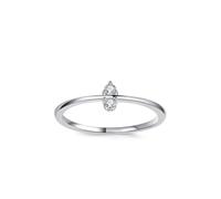 14K White Gold Ring Real, Women's Ring Stackable Simple Thin Double Round Diamond Au585 White Gold Band Size L 1/2