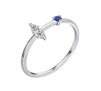 14K White Gold Rings for Women, Wedding Engagement Ring Moissanite 2.5X4.5mm Marquise Shape Dainty White Gold for Proposal Jewelry Size K 1/2