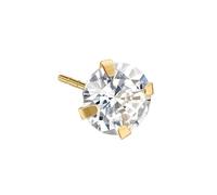 14K Yellow Gold Cubic Zirconia Single Pair Stud Earrings 4-6mm Cubic Zirconia Soft Silicone Gold Back Stud Earrings for Women Minimalist Jewelry Gift for Her Jewelry for, Single, Yellow Gold, Cubic