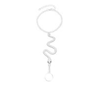 14K Yellow Gold Medusa Bracelet, Steling Silver Medusa Snake Charm Bracelets For Elegant Women, Cubic Zirconia Bracelet & Bangle Adjustable Pulseras Mujer, Animal Snake Bangles Cuff, L, Silver, no