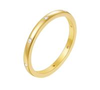 14K Yellow Gold Ring, Pretty Rings for Women Round with White Moissanite Size M 1/2