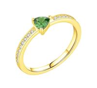 14K Yellow Gold Rings for Women, The Wedding Ring Delicate with Green Triangle Peridot Size T 1/2