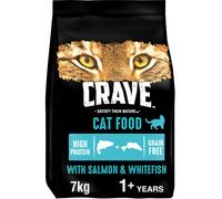 Crave Dry Cat Food - High Protein and Grain-Free Cat Food with Salmon and WhiteFish, 7 kg (Pack of 1)