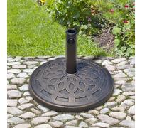 14kg Round Garden Parasol Base Holder Decorative Resin Market Umbrella Stand with Adjustable Coupler