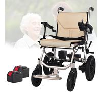 14kg Ultra Light Folding Electric Wheelchair, Disabled Adult Medical Mobile Scooter, Dual-Mode Electric Wheelchair with Longitudinal Pole, Heavy-Duty Multifunctional