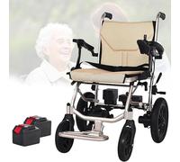 14kg Ultra Light Folding Electric Wheelchair for Adults, Disabled Seniors Medical Mobile Scooter, Dual-Mode Electric Wheelchair with Longitudinal Pole, Heavy-Duty Multifunctional