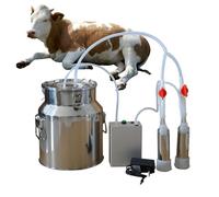 14L Electric Milking Machine, Witriolik Cow Milking Machine, Farms Goat Sheep Cow Hand Vacuum Pump with Stainless Steel Milk Bucket, Milking Kit Automatic Stop Equipment for Sheep Livestock Home Farm