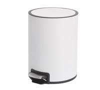 14L Pearl White Stainless Steel Kitchen Trash Can with Soft Close Lid, Pedal Operation, and Inner Bucket - Stylish Waste Bin for Home and Office Use