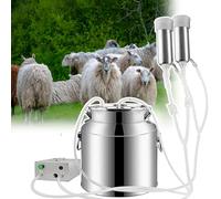 14L Portable Electric Pulsation Milker, Stainless Steel Cows Milk Machine Pump, with 2 Teat Cups, Automatically Stops When Milk Full, Easy to Carry, for Goats Sheep,14L,Sheep