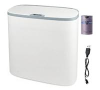 14L Sensor Bins Bathroom Trash Can - Automatic Bathroom Trash Can Smart Touchless Sensor, Rechargeable Slim Waterproof Electric Trash Bin for Bedroom Living Room Narrow Space with 30Pcs Trash Bags