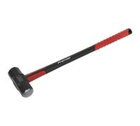 14lb Sledge Hammer - Fibreglass Handle - Rubber Grip - Fine Grained Carbon Steel Loops Metallics One Size