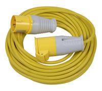 14m Extension Lead Fitted with 16A 110V Plug - Single 110V Socket - 1.5mm Cable