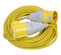 14m Extension Lead Fitted with 32A 110V Plug - Single 110V Socket - IP44 Rated