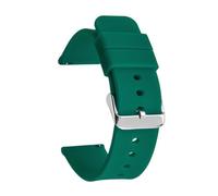 14mm 16mm 18mm 19mm 20mm 21mm 22mm 24mm Quick Release Soft Silicone Watch Band Universal Rubber Waterproof Bracelet Replacement(Dark green silver,16mm)