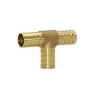 14mm 16mm T-Shape Brass Barb Hose Fitting Tee Connector 3 Way Hose Tube Barb Copper Barbed Coupling Connector Adapter 1pcs(16mm tee)