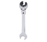 14mm 7.5 Inch Flare Nut Wrench | 72 Teeth Ratchet Flexible Head for Fuel/Brake/AC Lines | Open End Adjustable Angle Wrench | CRV Steel Construction