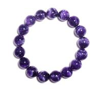 14MM Amethyst Bracelet for Men | Natural Third Eye & Crown Chakra Crystal | Fits for about 7.5" Wrist | Emotional Healing Spiritual Gift for Talismans & Amulets & Talismans Amulets & Feng Shui