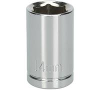 14mm Chrome Plated Drive Socket - Durable High Grade Carbon Steel Tool For Professionals