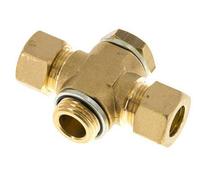 14mm & G1/2'' Brass T-Shape Tee Compression Fitting with Male Threads 89 bar Zinc plated Steel, with NBR insert DIN EN 1254-2