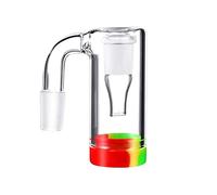 14mm Glass Ash Catcher,Ash Catcher Holder with Silicone Container for Smoking Pipes Filter Glass Water Bubbler Ashcatcher