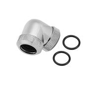 14mm OD G1/4 Thread 90 Degree Elbow Water Cooling Tube Pipe Connector,Dual Hard-tube for CPU Water Cooling Heatsink,PC Water Cooling Two-Touch Fitting with Silicone Seal(Silver)