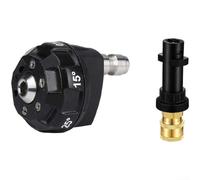 14mm Quick Connect Pressure Washer Adapter with 6-in-1 Adjustable Nozzle, Compatible for Kärcher K2-K7 Series, Brass High Pressure Jet Head for Car RV Cleaning