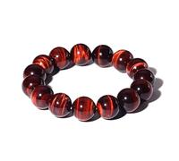 14MM Red Tigers Eye Bracelet for Men | Natural Healing Root Chakra Gemstones | Fits for 8.5" Strong Wrist | Bring Luck & Fortune | Anxiety Relief Spritual Gift for Friends Familys with Big Arm