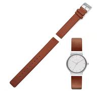 14mm Screwing Genuine Leather Watch Strap Replacement for Skagen, Brown, 14mm, Modern