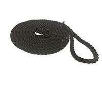 14mm Softline Polypropylene Mooring Rope 40ft Long With Loop & Back Splice - Narrowboat - Polysoft - Floating Line - Navy Blue - Black (Black)
