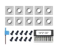 14mm Square Solid Carbide Inserts for Lathe Turning Tools, 10-Piece Set with Screws and Wrench, Compatible with for General Wood, Plywood, MDF