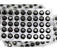 14mm SS60 Black Jet Self Adhesive Acrylic Rhinestones Plastic Face Gems Stick On Body Jewels for DIY Cards and Invitations Crafts Bling Sticker - 5 Sheets - 250PCS