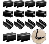14mm U Shaped Chair Foot Covers Plastic Leg Tips Floor Protectors to Extend Furniture Life and Minimize Noise for Various Chair Types and Settings (40Pcs)