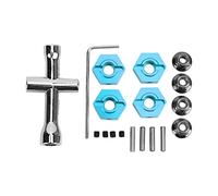 14mm Wheel Hex Hub Kit Aluminum Alloy Upgrade for Senton 1 10 RC Car (Blue)