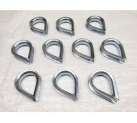 14MM Wire Rope Thimbles x10 - Galvanised Steel Commercial Loop
