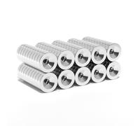 14mm x 3.6mm x (3.5mm Hole) Countersunk Neodymium Magnets with Drill Hole for Screwing and Mounting (20 Pack)