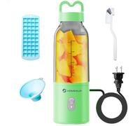 14oz Portable Juicer, High Power 175W Juicer for Smoothies, Ice Mixing, Juicing and Food Processing, Compact, Practical and Versatile (Green)