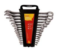 Amtech - Combination Metric Spanner Set, Drop-Forged Chrome Plated Steel with Polished Heads, Automotive & Workshop Ready, Storage Rack Included, 14pc, 6-26mm