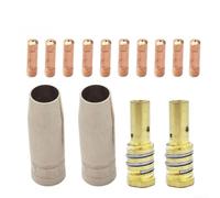 14Pc MIG 14AK Welding Torch Consumables Set with Gas Nozzle Tip Holder for MIG MAG Welding Torch 0 6mm to 1 2mm Contact Tips Replacement (0.8mm)