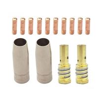 14Pc Welding Torch Consumables for MIG 14AK MIG MAG Welding Torch including Gas Nozzle, Tip Holder and Contact Tips 0 6mm 1 2mm (1.0mm)